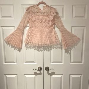 Thick lace Pink Blouse